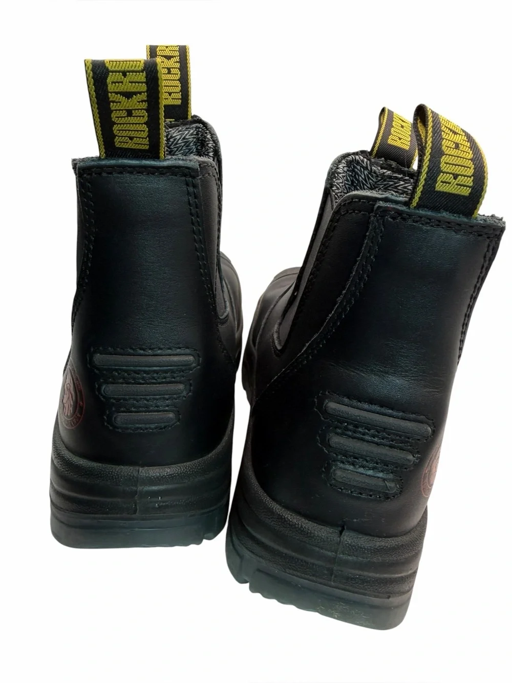 ROCKROOSTER Lumen Black 6 inch Pull on Leather Work Boots AK227NT